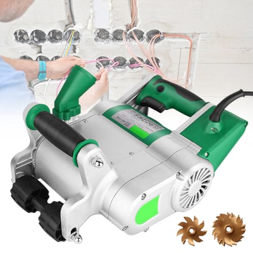ZEEKYFOR Scanalatrice Scanalatore Tracciatrice Macchina da Taglio Elettrica Professionale Motore 1100w da 1600 Giri/min con Fresa da 25mm/35mm per Muri Pareti in Cemento Fornita