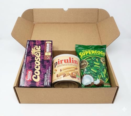 Set de dulces venezolanos y colombianos: Cocosette (21 x 50 gr), Pirulín (3 x 300 gr) y Supercoco (1 x 500 gr)