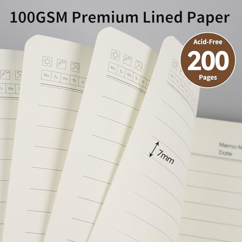 Journal A5 doublé en cuir 100 g/m² carnet de notes ligné - 5