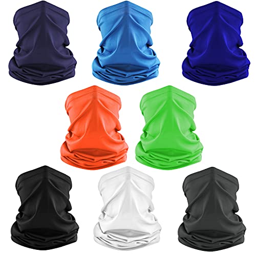 COOLOO 8 Pcs Cooling Neck Gaiter Breathable Face Cover Sun UV Protection Balaclava Bandana Scarf for Men Women Gift for Dad
