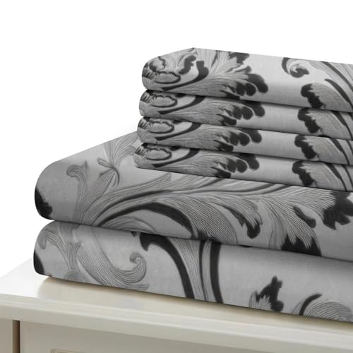 Housse de couette microfibre imprimé 3D super douce motif floral King - 7