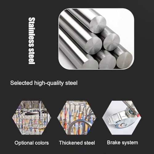 Expandable Stainless Steel Security Gate - Folding Mobile Traffic Barrier with Wheels for Driveway - Colorful Portable Safety Gate for Home & Outdoor Use