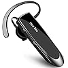 New Bee Bluetooth Headset V5.0 Handsfree Bluetooth Headset met Heldere Voice Capture Technology Kit Onzichtbare Bluetooth Headset voor iPhone Samsung Huawei Sony etc (zwart)