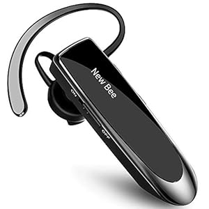 New Bee Bluetooth Headset V5.0 Handsfree Bluetooth Headset met Heldere Voice Capture Technology Kit Onzichtbare Bluetooth Headset voor iPhone Samsung Huawei Sony etc (zwart)