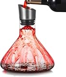 Cooko Wine Decanter Aerator, Wine Breather Carafe with Pourer Lid, Hand Blown Glass, Luxury Wine Accessary for Gift (1500ml)
