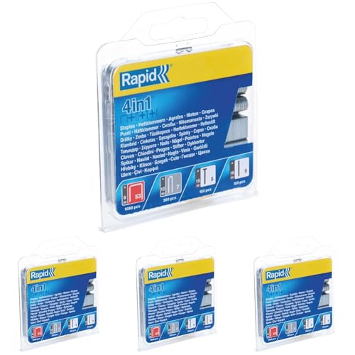 Rapid 970/08mm Galva Boîte de 1120 Agrafes Gris (Lot de 4)