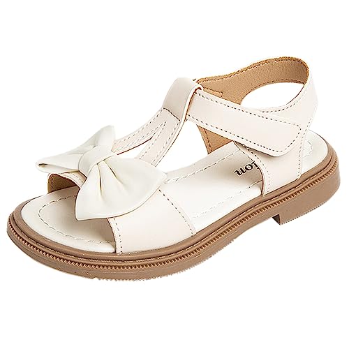 IWIHMIV Girls Sandals Kids Flat Sandals Open Toe Summer Flower Casual Open Toe Ankle Strap Slip on Dress Shoes