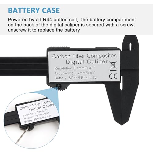 Digital Caliper, Adoric 0-6" Calipers Measuring Tool - Electronic Micrometer Caliper with Large LCD Screen, Auto-Off Feature, Inch and Millimeter Conversion - Image 8