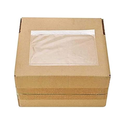 BESTEASY 6" x9" Clear Adhesive Top Loading Packing List Pouches, Blank Shipping Label Envelopes Keeps Paper Safe While Shipping (100 Pack) Cover