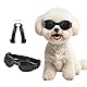 NAMSAN Faltbare Sonnenbrillen für Hunde Wasserdicht Winddicht Motorradbrille Hund für Mittel/Gross Hunde-Black