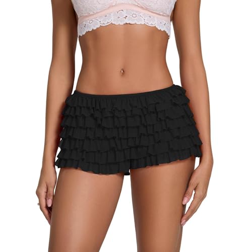 Amazon.com: Cjfdfy Women's Mini Layered Ruffle Bloomer Shorts