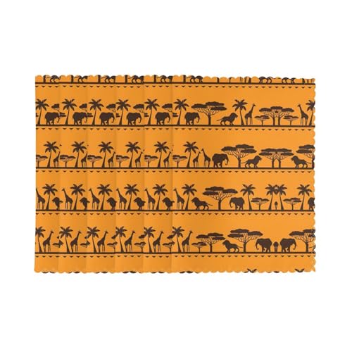 Sets de table imprimés faune africaine haut de gamme en polyester pour une table chic - 3