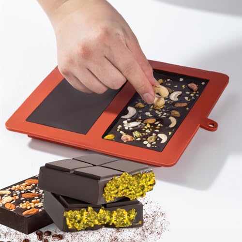 Image of UWILLION Chocolate Bar Mold Deep Dubai 1 Inch 2 Pcs Pistachio Chocolate Bar Silicone Thick Mold for Stuffed Bar, Large Candy Bar Mould for Filling