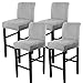 papasgix Bar Stuhlhussen Barhocker Stretch Stuhl Abdeckungen einfarbig Samt Schonbezug Sitzbezug Hussen Stuhlbezug für Barhocker Stuhl 4Pcs/6pcs(Hellgrau，4PCS)