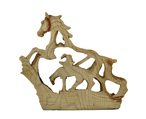 Estatua decorativa aspecto madera faux 7 in miniatura 3