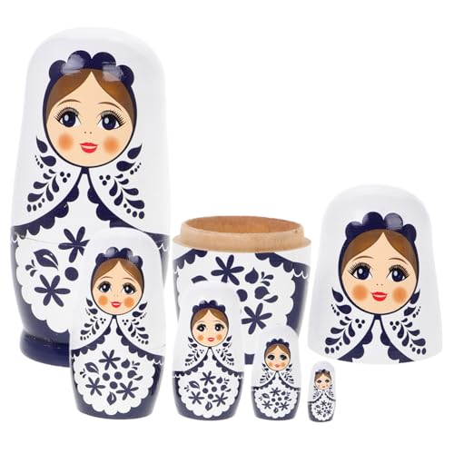 QUMIIRITY 1 Juego Matrioska Juguetes Hechos a Mano para Niños Muñecas Rusas Matryoshka Muñeca Rusa Tradicional Apilar Juguetes Muñeca Apilable Matryoshka Muñecas Rusas Navideñas De Madera