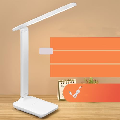 Marhynchus Lámpara de Escritorio LED, Lámpara de Mesa Plegable para el Cuidado de los Ojos con Puerto de Carga USB, 3 Temperaturas de Color, Brillo Ajustable de 10 W para (L (13x7x2,6 cm/5,1x2,8x1 - imagen 6