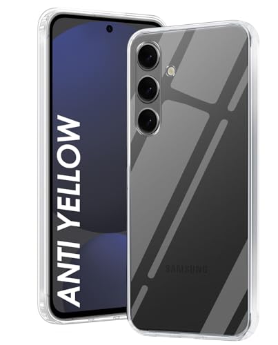 Image of DIZORO Compatible with Samsung Galaxy S24 fe 5G Back Cover Case Clear,[ Anti Yellow ][Military Grade Protection] Hard PC Back Cover Transparent
