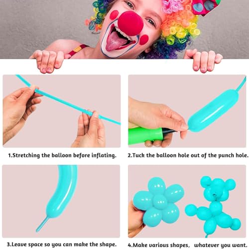 Image of Teal Long Balloons Premium 260 Twisting Balloons Animals Magic for Birthday Kids Wedding Party Supply 100pcs
