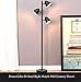 Brightech Jacob LED Standing Lamp, Modern Bright Floor Lamps for Living Rooms & Bedrooms, Tall LED Lighting Lamp with Adjustable 3 Light Tree – Classic Black