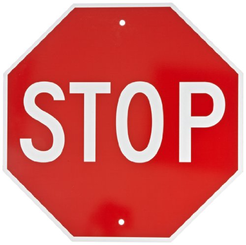 Brady 94142 18" Height, 18" Width Standard Traffic Sign, Legend "Stop"