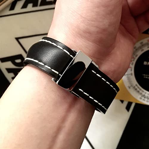 Bracelet en cuir véritable haut de gamme pour modèle Navitimer