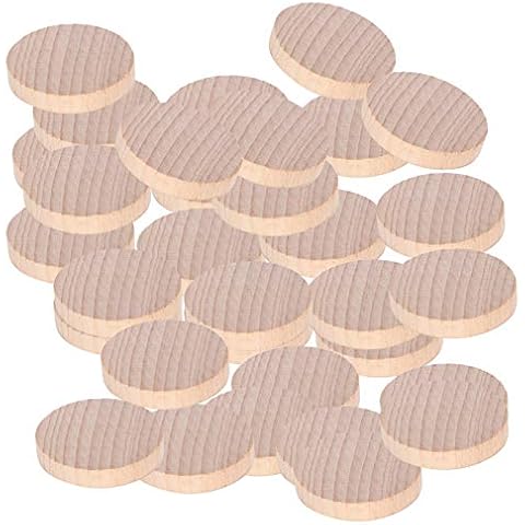 GAESHOW 100 Stück Runde Holzscheiben, Runde Holzscheiben zum Basteln, Handgemachtes Zubehör Buche Cover