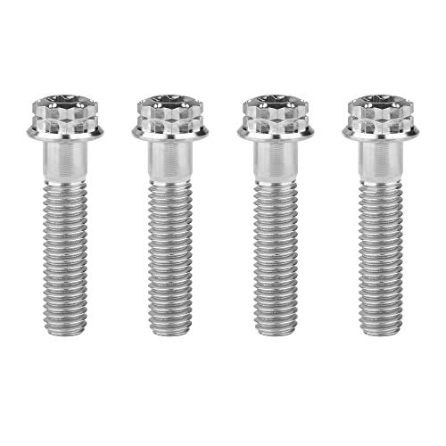 Image of Titanium Flange 12 Point Head M8 x15 20 25 30 35 40 45 50 55 60 65mm Screw Bolt Pack of 4 (M8x35mm, Normal Titanium)