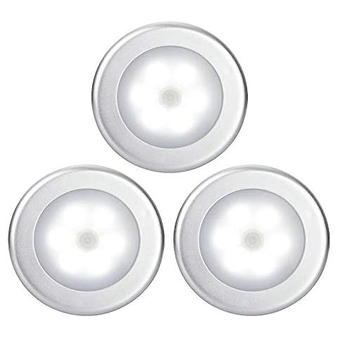 WISEFIN Security Lights with PIR Motion Sensor, Battery Powered Nightlight Kids Indoor, Wireless LED Floodlamp for Kids Room Stairs, Pakc of 3 Cover