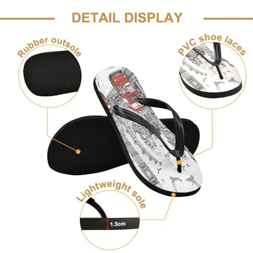 STAYTOP London Street Big Ben Flip Flops Sandals of Men's & Women's,Sandals Beach Slippers Shower Slides2