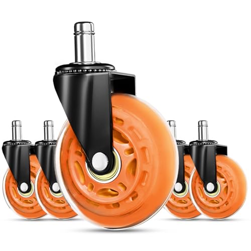 Image of RidRed Gaming Chair Wheels - Heavy-Duty Office Chair Wheels - Replacement Rubber Casters- Universal Fit 3 Inch Chair Casters, Noise Free, Fits 98% Chair, for All Floor