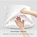Bedsure Satin Pillowcase 2 Pack Similar to Silk Pillow Cases Standard Size, Pillow Case for Sleeping Women with Envelope Closure, Gifts for Women Men, Pure White, 20x26 Inches, 2pcs