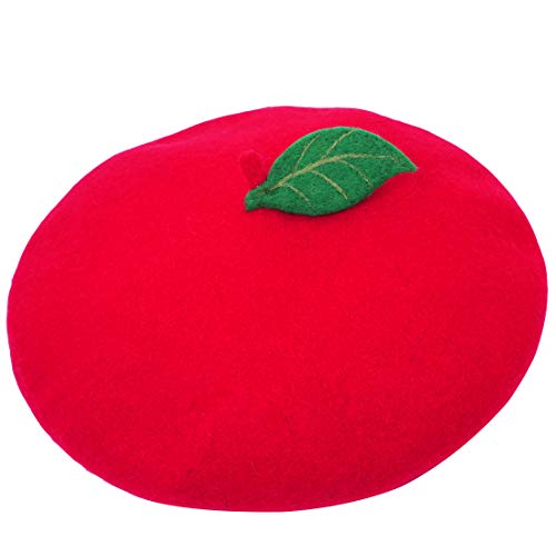 Faiccia Green Leave Fruit Cosplay Beret Vintage Painter Hat Lolita Kawaii Wool Cap Xmas Gift thumb #1
