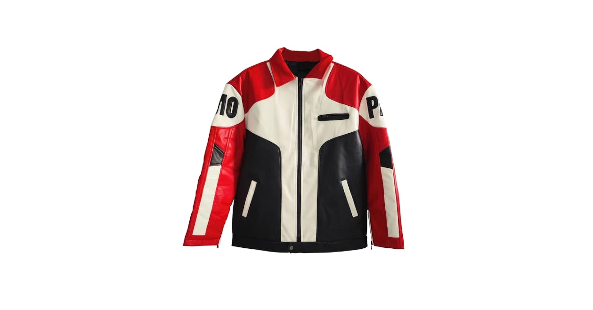 The Next Retro Color Matching Motorcycle Leather Jacket For