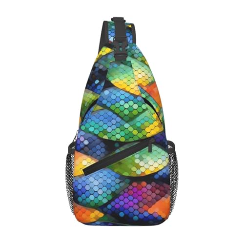 Bolso tipo bandolera Rainbow Fish Scale negro miniatura 1