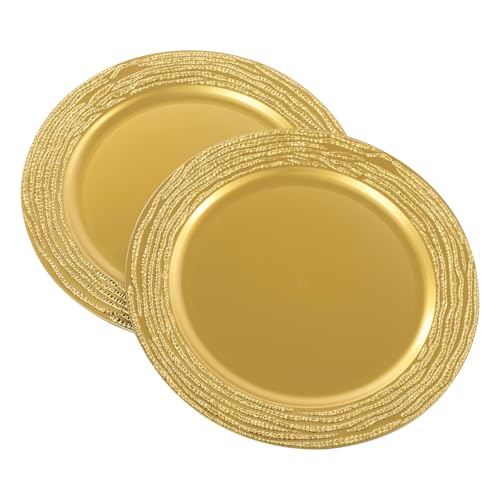 100 Platos Dorados Redondos de 13 pulgadas Reutilizables miniatura 2