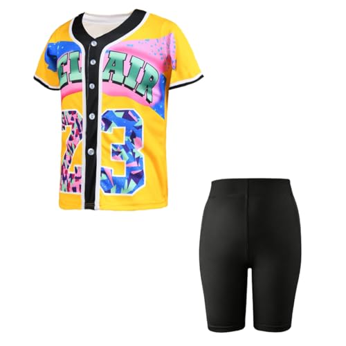 Disfraz infantil 80s 90s Hip Hop para niñas 8 piezas miniatura 2