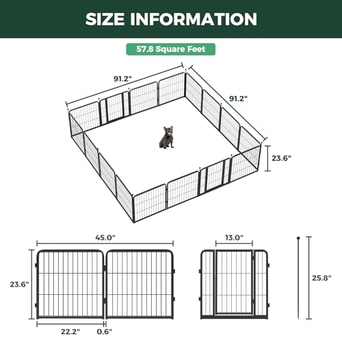 Image of FXW Instant Dog Playpen, RV Camping, Outdoor & Yard, 24 inch H, 16 Panels