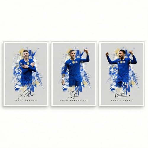 Cole Palmer Chelsea Signed Photo Poster A4/A3 Print Picture Display Framed Autograph Memorabilia for Football Fans Gift England (Palmer Enzo James (Grey A4 Unframed))