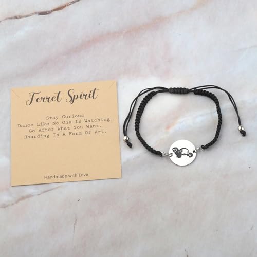 BLEOUK Ferret Gifts - Themed Jewelry Bracelet & Cards for Ferret Lovers & Owners2