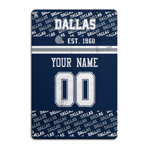 Image of Dallas Metal Sign for Outside Custom Name and Number Gifts