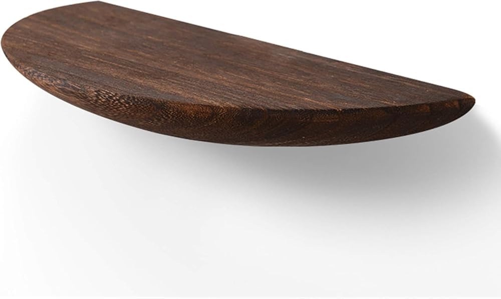 Mensole sospese semicircolari in legno massello, montaggio a parete, decorazione da parete realizzata a mano, mensole decorative rustiche in legno naturale, mensola da parete per cucina, bagno