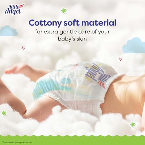Image of Little Angel Premier Pants Baby Diapers, Extra Large (XL) Size, 20 Count, Cottony Soft Material, Breathable, Extra Dry Core, Stretchable Sides, Pack of 1, 12-15 kgs