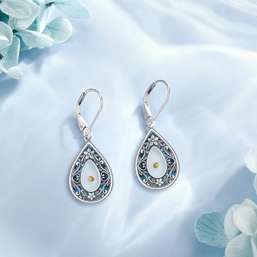 Mustard Seed Earrings Sterling Silver Mustard Seed Faith Teardrop Dangle Earrings Christian Jewelry Gifts for Women3