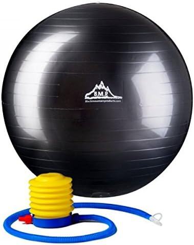55 cm. Static Strength Exercise Stability Ball, Black