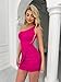 LIGHT DOT Women's Summer Dress One Shoulder Bodycon Twist Ruched Mini Party Date Night (Fuchsia,XS)