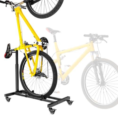 Vertical Bike Stand Freestanding Bike Rack Garage Storage with Adjustable Height for Wheels up to 29 Space-Saving Indoor Bicycle Stand for Garage & Apartment Upright Bike Holder for MTB Road Bike