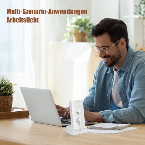 2 Wege Gegensprechanlage 1000M, Smart Voice Intercom 2 Way Voice Intercom Sprechanlage, Drahtlose Gegensprechanlage für Büro, Zuhause (Weiß)