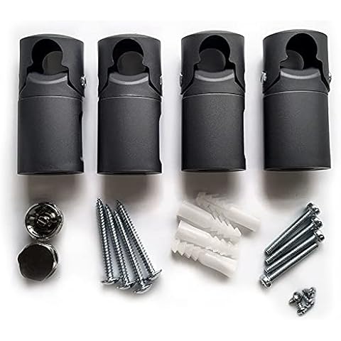 MyHomeware Clamp Brackets for Heated Towel Rail Radiators Flat & Curved (Anthracite, 22mm Tube Width) Cover