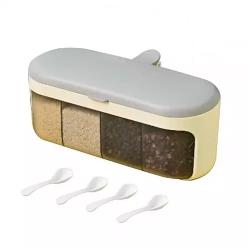 IANSHFKN Large Capacity Condiment Bottle Shatterproof Container with Smooth Surface Spice Box Spoon